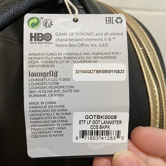 Loungefly Game Of Thrones Queen Cersei Armor Mini‎ Backpack Limited Edition 2022 - Picture 10 of 15